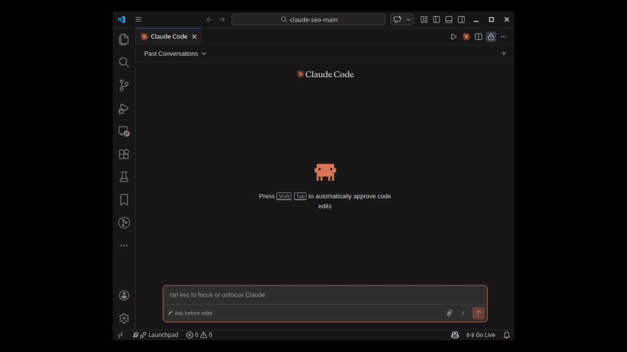 Claude SEO command demo showing the /seo command being executed in the terminal