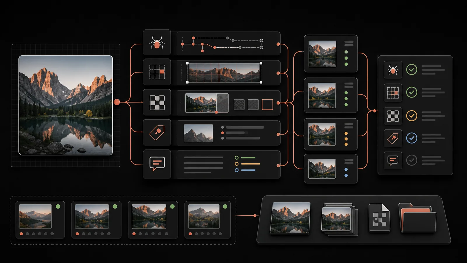 Website images pass through format, delivery, metadata, and search-result workflows